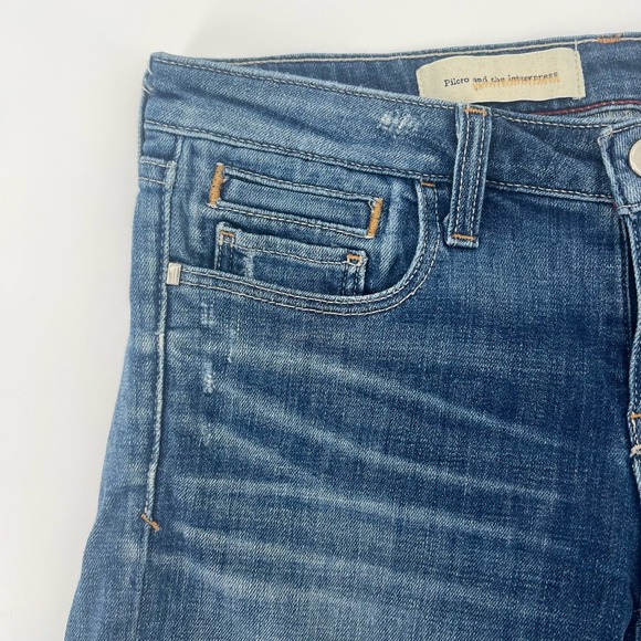 Anthropologie x Pilcro Stet Jean Bermuda Shorts Womens 26 Blue Cuffed Distressed - Picture 3 of 7